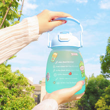 Load image into Gallery viewer, 1300ml Large Capacity Outdoor Sports Water Bottle With Straw Strap Random Sticker For Girls Children Portable Drinking Bottle Phone Bracket
