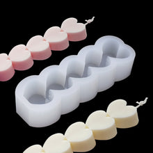 Load image into Gallery viewer, 3D Heart Silicone Candle Mold Aesthetic New Handmade DIY Pillar Scented Candles Making Kit Chocolate Cake Fondant Mould
