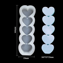 Load image into Gallery viewer, 3D Heart Silicone Candle Mold Aesthetic New Handmade DIY Pillar Scented Candles Making Kit Chocolate Cake Fondant Mould
