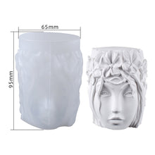 Load image into Gallery viewer, 3D Woman Portrait Candle Silicone Mold Goddess Head Silicone Candle Mold Aroma Soy Wax Clay Handmade Mold for Home Decor
