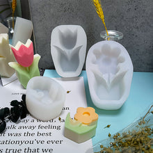 Load image into Gallery viewer, Tulip Flower Candle Silicone Mold DIY Flowers Candle Making Soap Resin Chocolate Mold Birthday Gifts Craft Home Decor
