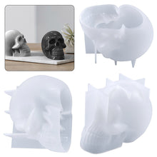 Load image into Gallery viewer, Large Skull Shape Silicone Candle Mold for Handmade Home Desktop Decoration Gypsum Epoxy Resin Aromatherapy Candle Mould
