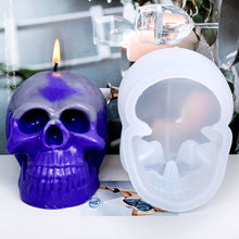 Load image into Gallery viewer, Large Skull Shape Silicone Candle Mold for Handmade Home Desktop Decoration Gypsum Epoxy Resin Aromatherapy Candle Mould
