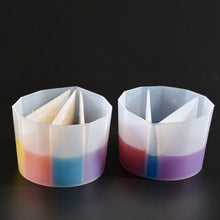 Load image into Gallery viewer, Silicone Color Cup Split Color Mixing Cup Toning Dispensing Cup DIY Craft Casting Tool Fluid Art Split Cups Jewelry Making Tools
