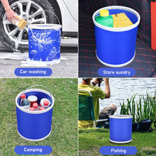 Load image into Gallery viewer, 9/11/13L Multifunctional Portable Folding Bucket with Bag Outdoor Car Wash Fishing Backpack Camping Hiking Trip Cleaning Tool
