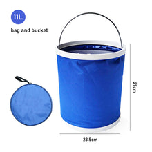 Load image into Gallery viewer, 9/11/13L Multifunctional Portable Folding Bucket with Bag Outdoor Car Wash Fishing Backpack Camping Hiking Trip Cleaning Tool
