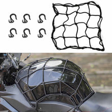 Load image into Gallery viewer, 30*30cm Universal Motorcycle 6 Hooks Helmet Elastic Net Bag Motorbike Luggage Net Mesh Web Bungee Helmet Bike Tank Car styling
