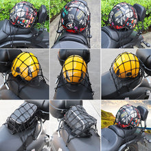 Load image into Gallery viewer, 30*30cm Universal Motorcycle 6 Hooks Helmet Elastic Net Bag Motorbike Luggage Net Mesh Web Bungee Helmet Bike Tank Car styling
