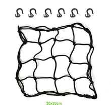 Load image into Gallery viewer, 30*30cm Universal Motorcycle 6 Hooks Helmet Elastic Net Bag Motorbike Luggage Net Mesh Web Bungee Helmet Bike Tank Car styling

