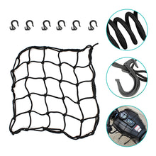 Load image into Gallery viewer, 40*40cm Universal Motorcycle 6 Hooks Helmet Elastic Net Bag Motorbike Luggage Net Mesh Web Bungee Helmet Bike Tank Car styling
