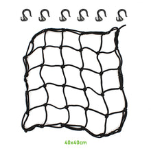 Load image into Gallery viewer, 40*40cm Universal Motorcycle 6 Hooks Helmet Elastic Net Bag Motorbike Luggage Net Mesh Web Bungee Helmet Bike Tank Car styling
