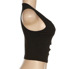 Load image into Gallery viewer, Women Fashion Tight Sexy Sleeveless Hollow T-shirt Slim Fit Solid Color Tank Top Cutout Summer Vest Crop Top
