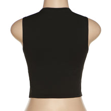 Load image into Gallery viewer, Women Fashion Tight Sexy Sleeveless Hollow T-shirt Slim Fit Solid Color Tank Top Cutout Summer Vest Crop Top

