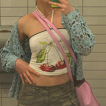 Load image into Gallery viewer, Age-reducing Cherry Print Halterneck Tank Top Vest Women Girls Outer Wear Sexy Hot Tube Tops
