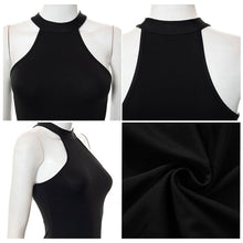 Load image into Gallery viewer, Round Neck Halterneck Sleeveless Slim Hip Dress Women Solid Color Street Shooting Hot Girl Short Dress
