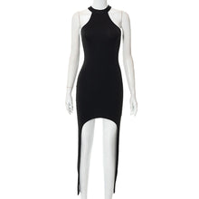 Load image into Gallery viewer, Round Neck Halterneck Sleeveless Slim Hip Dress Women Solid Color Street Shooting Hot Girl Short Dress
