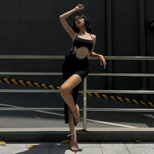 Load image into Gallery viewer, New Fashion Sexy Backless Cutout Slim Fit Dress Halterneck Crop Top Outer Wear Two-piece Long Dress
