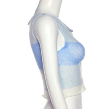 Load image into Gallery viewer, Summer See-through Sleeveless Loose Shirt Women Knitted Tops Fashion Contrast Color Round Neck Slim Vest
