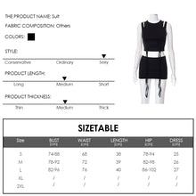 Load image into Gallery viewer, Sexy Women Two-piece Slim Tight Sleeveless Tube Crop Top Navel Smocked Vest + Slim Skirt Casual Solid Color Suit
