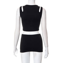 Load image into Gallery viewer, Sexy Women Two-piece Slim Tight Sleeveless Tube Crop Top Navel Smocked Vest + Slim Skirt Casual Solid Color Suit

