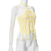 Load image into Gallery viewer, Summer Ins Lace-up Halterneck Sexy Cropped Tank Top Backless Casual Fashion Solid Color Navel Tassel Tops Vest
