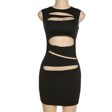 Load image into Gallery viewer, Round Neck Sleeveless Sexy Ripped Dress Backless Sexy Slim Fit Hollowed-out Summer Women's Dress

