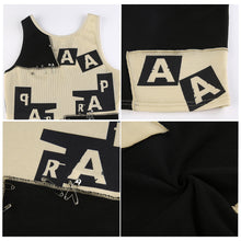 Load image into Gallery viewer, Personalised Needles Letter Print Stitched Colorblock Crewneck Tank Tops Sleeveless T-shirts Round Neck Vest
