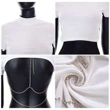 Load image into Gallery viewer, Large Area Open Back Chain Short Sleeve T-shirt Street Style Hot Girl Solid Color Backless Slim Sexy White Tops
