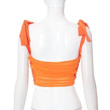 Load image into Gallery viewer, Solid Color Lace-up Sleeveless Side Cutout Umbilical Mesh Crop Top Pullover Women Sexy Slim Tank Tops
