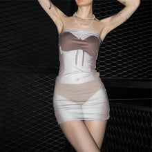 Load image into Gallery viewer, Sexy Off-shoulder Tops Lingerie Print Tube Top Y2k Street Style Cool High Wiast Hip Tight Slim Dress
