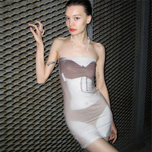 Load image into Gallery viewer, Sexy Off-shoulder Tops Lingerie Print Tube Top Y2k Street Style Cool High Wiast Hip Tight Slim Dress
