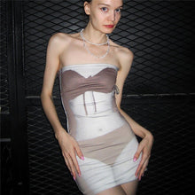 Load image into Gallery viewer, Sexy Off-shoulder Tops Lingerie Print Tube Top Y2k Street Style Cool High Wiast Hip Tight Slim Dress
