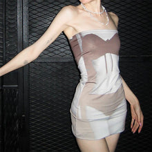 Load image into Gallery viewer, Sexy Off-shoulder Tops Lingerie Print Tube Top Y2k Street Style Cool High Wiast Hip Tight Slim Dress
