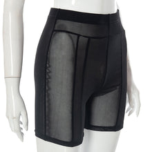 Load image into Gallery viewer, Sexy See-through Mesh Highwaist Hip-lifting Shorts Black White Perspective Thin Yoga Sports Casual Pants
