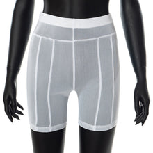 Load image into Gallery viewer, Sexy See-through Mesh Highwaist Hip-lifting Shorts Black White Perspective Thin Yoga Sports Casual Pants
