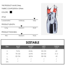 Load image into Gallery viewer, 3D Human Body Print Sexy Chest Cutout Sleeveless Tight Waist Hip Dress Fashion Sloping Shoulder Hollow Dress
