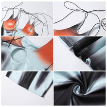 Load image into Gallery viewer, 3D Human Body Print Sexy Chest Cutout Sleeveless Tight Waist Hip Dress Fashion Sloping Shoulder Hollow Dress
