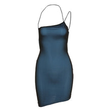 Load image into Gallery viewer, Lowcut Lace-up Sexy Backless Slim Fit High Waist Hip Skirt Halterneck Off-shoulder Solid Color Dress
