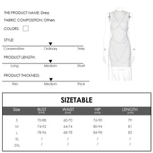 Load image into Gallery viewer, Fashion Sexy Chain Decoration Round Neck Sleeveless Off-shoulder Tight Waist Hip Slim Fit Short Dress
