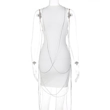 Load image into Gallery viewer, Fashion Sexy Chain Decoration Round Neck Sleeveless Off-shoulder Tight Waist Hip Slim Fit Short Dress
