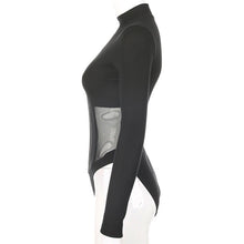Load image into Gallery viewer, High Round Neck Skinny Sexy Black Slim Fit Long Sleeve Mesh See-through One Piece Bodysuit T-shirt
