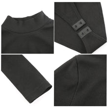 Load image into Gallery viewer, High Round Neck Skinny Sexy Black Slim Fit Long Sleeve Mesh See-through One Piece Bodysuit T-shirt
