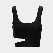 Load image into Gallery viewer, Sleeveless U-neck Solid Color Tight Waist Slim Solid Color Knit Sweater Summer Top Vest
