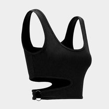 Load image into Gallery viewer, Sleeveless U-neck Solid Color Tight Waist Slim Solid Color Knit Sweater Summer Top Vest
