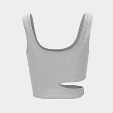 Load image into Gallery viewer, Sleeveless U-neck Solid Color Tight Waist Slim Solid Color Knit Sweater Summer Top Vest
