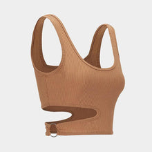 Load image into Gallery viewer, Sleeveless U-neck Solid Color Tight Waist Slim Solid Color Knit Sweater Summer Top Vest
