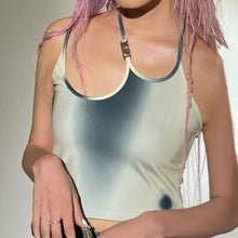 Load image into Gallery viewer, Hot Girls Irregular Halterneck Spaghetti Straps Cool Metal T-shirt Top Contrast Colors Suspenders Vest
