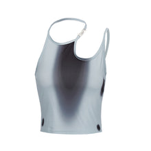 Load image into Gallery viewer, Hot Girls Irregular Halterneck Spaghetti Straps Cool Metal T-shirt Top Contrast Colors Suspenders Vest
