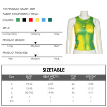 Load image into Gallery viewer, Round Neck Cropped Navel T-shirt Necklace Print Slim Fit Summer Sleeveless Multiple Color Top Vest
