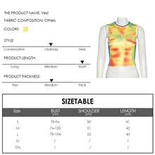 Load image into Gallery viewer, Ins Style Personalized Print Sleeveless Vest Round Neck Short Top Bright Colors Spring Summer T-shirts
